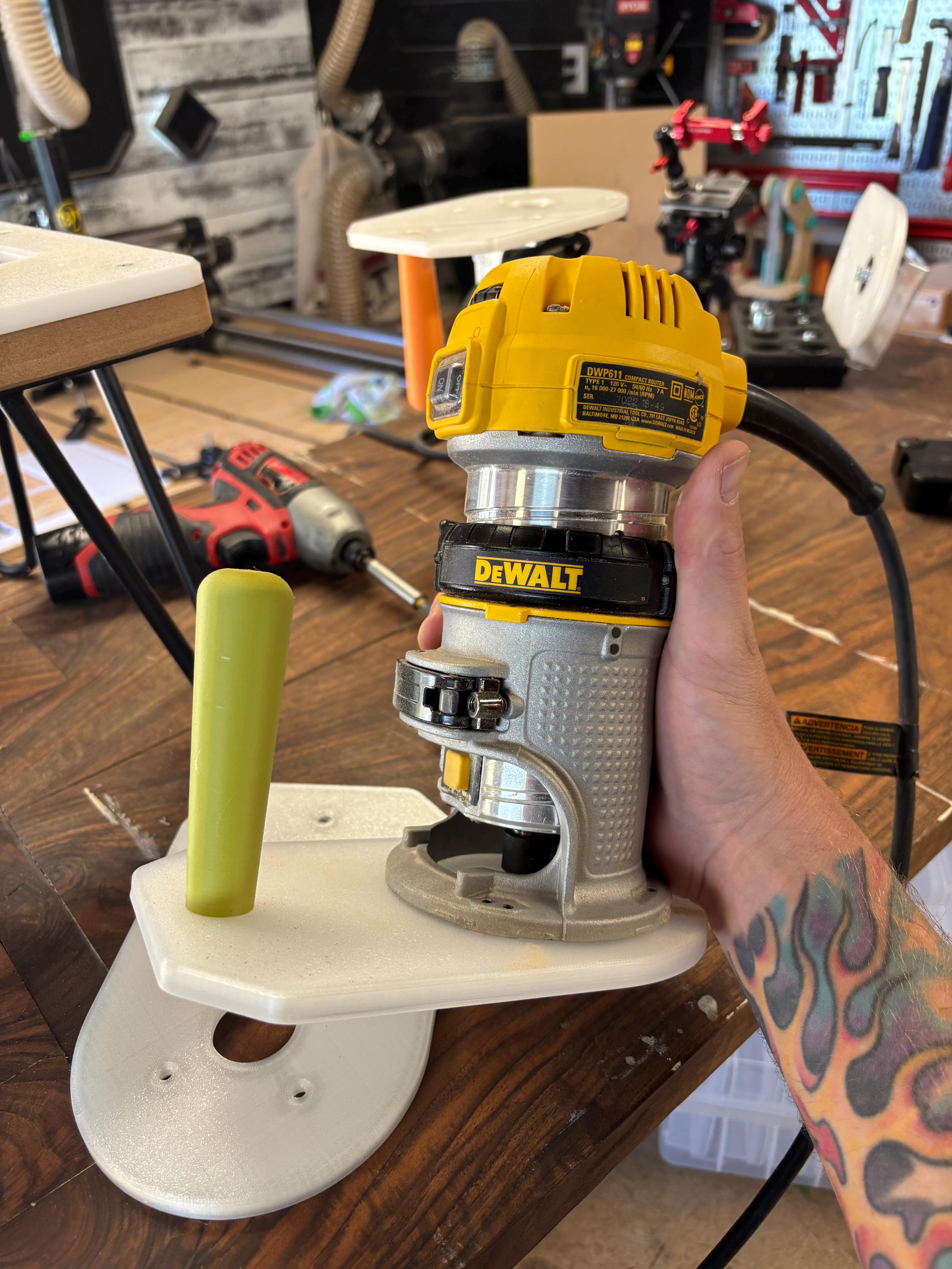 Dewalt Router Baseplate 3D Print Model: Guide Bushing Compatible (STL ...
