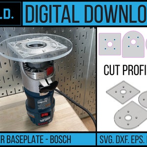 BOSCH Compact Trim Palm Router Baseplate / CNC / Archivos vectoriales láser - Descarga instantánea / Múltiples tipos de archivos / svg - dxf - eps - pdf - ai