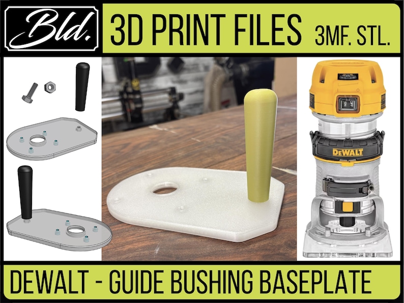 Dewalt Router Baseplate 3D Print Model: Guide Bushing Compatible (STL ...