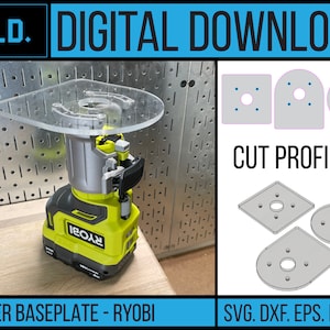RYOBI Compact Trim Palm Router Baseplate | CNC / Laser Vector Files - Instant Download | Multiple File Types | svg - dxf - eps - pdf - ai