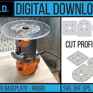 RIDGID Compact Trim Palm Router Baseplate | CNC / Laser Vector Files - Instant Download | Multiple File Types | svg - dxf - eps - pdf - ai