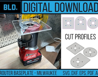 Base para fresadora de palma Milwaukee: Archivos vectoriales láser CNC (descarga digital)