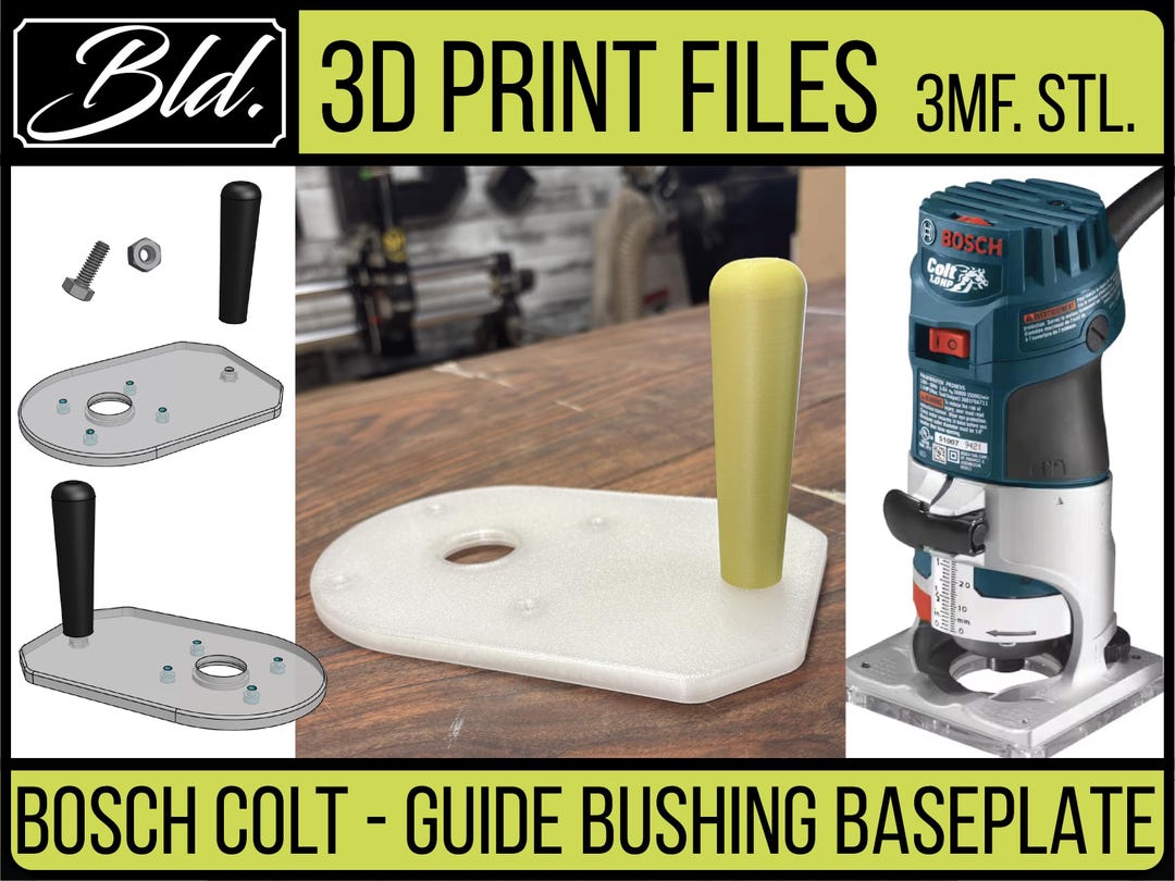 Bosch Colt Router Baseplate: Guide Bushing Compatible 3D Print Model ...