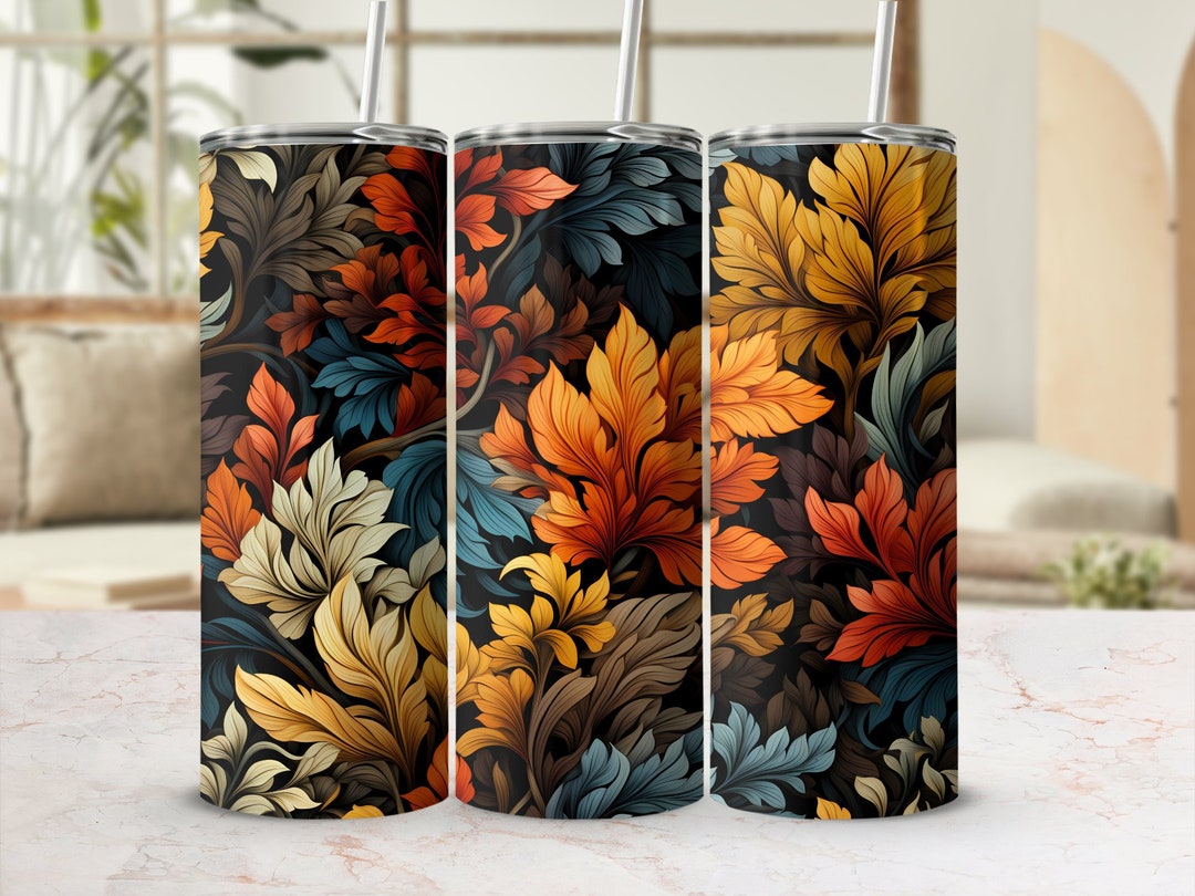 3D Fall Vibes 20 Oz Skinny Tumbler Wrap, Autumn Tumbler Sublimation ...