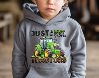 Toddler Tractor Hoodie Boy Farm Sweatshirt John Deere Inspired Kids Hoodie Tractor Lover Gift Country Boy Pullover Toddler Farm Clothes