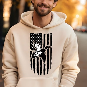 Merica Mallard Duck Hunting Sweatshirt Duck Hunting Gifts Duck Hunting Shirt Waterfowl Hunt  Mallard Duck Hoodie Hunt Valentine gift for him