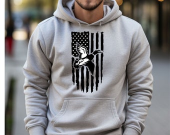 Merica Mallard Duck Hunting Sweatshirt Duck Hunting Gifts Duck Hunting Shirt Waterfowl Hunt  Mallard Duck Hoodie Hunt Valentine gift for him