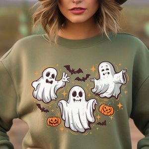 Ghost Sweatshirt Spooky Ghost Sweatshirt Womens Ghost Halloween Sweatshirt Spooky Sweatshirt Ghost Crewneck Ghost Sweater Womens Halloween