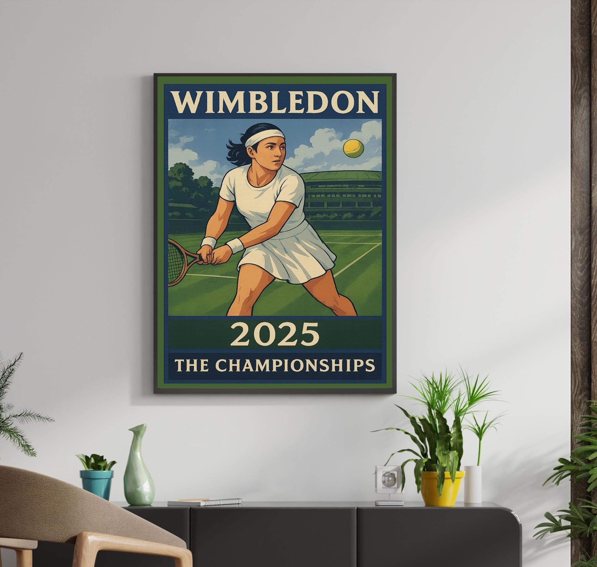 Wimbledon 2025 Framed Poster Tennis Wall Art, Sports Decor, Gift for Tennis Lovers, Championship Print, Wimbledon Wall Art, Wall Decor Sport
