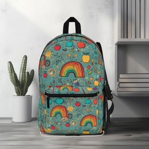 Sac à dos arc-en-ciel pour enfants Sac à dos pour enfants Sac à dos pour la rentrée des classes Sac à dos en toile Sacs à dos pour enfants Sac à dos pour la maternelle Cartable