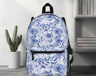 White & Blue Women\'s Backpack with Lime Accent Amazon.com | Dezcrab Marble Turquoise Backpack for Girls  main image 3