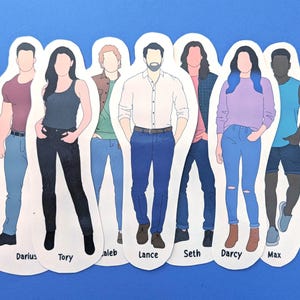 ZODIAC ACADEMY - Segnalibro con personaggi ispirati ai libri - Darius, Tory, Darcy, Lance, Caleb, Seth e Max