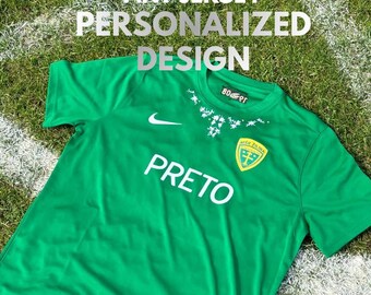 Camiseta bordada a mano personalizada / Cualquier equipo de fútbol