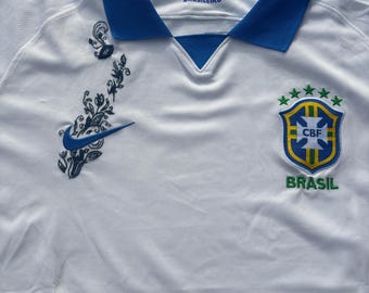 Borduurjersey Brazilië / cadeau voor mannen / voetbal / handgemaakt /