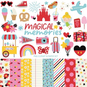 Magical Memories Clipart & Paper Set | Digital Clipart | Scrapbooking | Planner Stickers | Paper Crafting