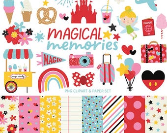 Magical Memories Clipart & Paper Set | Digital Clipart | Scrapbooking | Planner Stickers | Paper Crafting