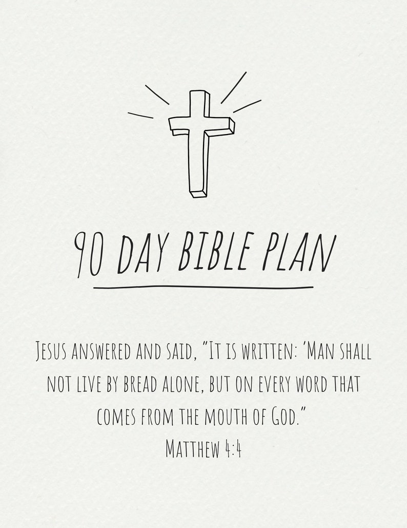 Printable 90 Day Bible Reading Plan With Checklist; Download and Edit