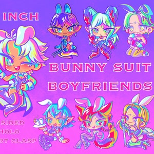 FFXIV Bunny Suit Boyfriends Holographic Charms