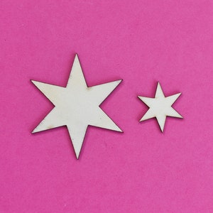 Progetti artigianali con fustella a forma di stella in legno Decorazione con stella a sei punte in legno Stella in legno non rifinita Forme tagliate al laser a tema stella