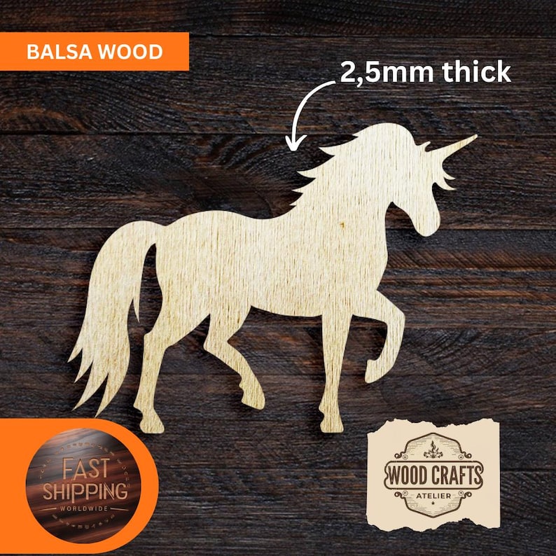 Wooden Unicorn Shape Unicorn Die Cut Wooden Unicorn Craft Projects