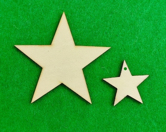 Laser Cut Wooden Star: Craft Project Blank Shape