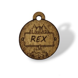 Personalised Wooden Dog Tag Mountain Dog Custom Tag Collar ID Tag Dog Gift for Pet Lover Dog Name Engraved Label For Dog Pine Badge Puppy