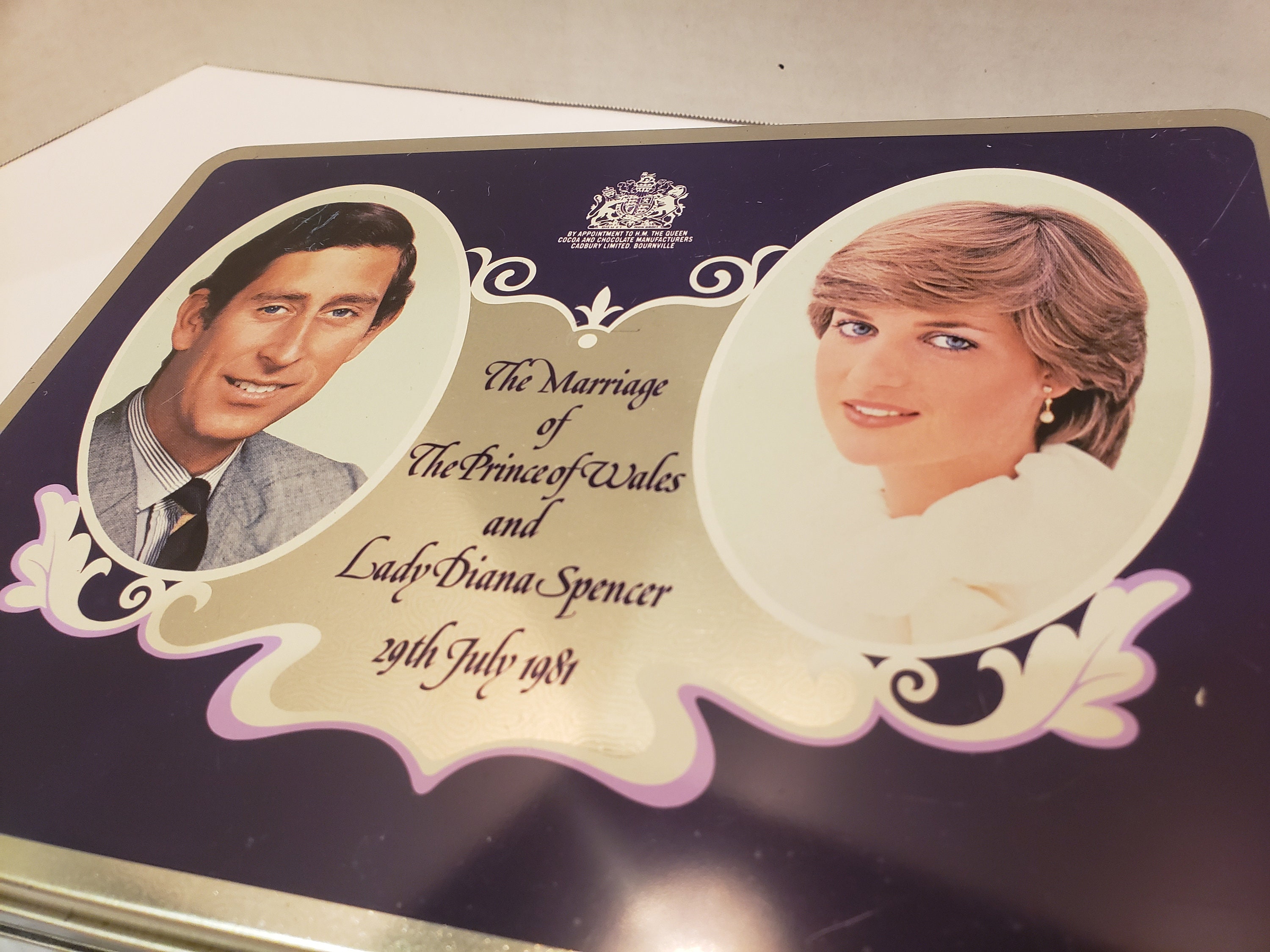 Vintage Princess Diana Collectible Tin, Prince Charles Wedding