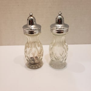 Classic Glass with Silver Top, Vintage, Salt and Pepper Shakers, Retro, Antique, Collectibles, Please Read Description for Details