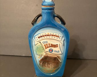 1968 Illinois Sesquicentennial  Jim Beam Decanter liquor bottle