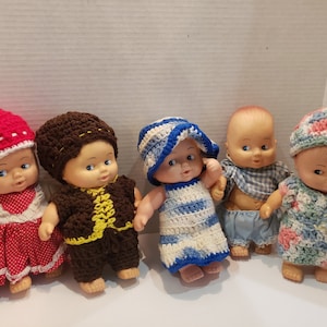 Lot of 5; Uneeda Doll Co., Kewpie Dolls, Made In China, Vintage, Collectable, Antique, Figurine, Keepsake, Souvenir, Collector&#39;s Item