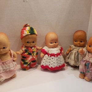 Lot of 5; Uneeda Doll Co., Kewpie Dolls, Made In China, Vintage, Collectable, Antique, Figurine, Keepsake, Souvenir, Collector&#39;s Item