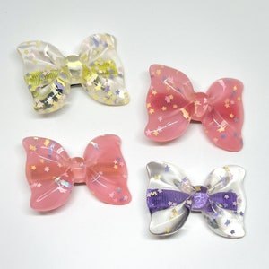Big glitter bow hair clip // 1pc kawaii hair clip with resin bow // glittery bow in Lolita, Yume, Yami kawaii, pastel goth style