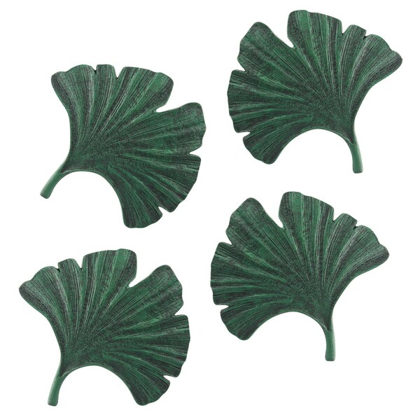 Art & Artifact Cast Iron Stepping Stones for Garden, Gingko Leaf Stepping Stone Kit, Decorative Stepping Stones Outdoor Garden Decor