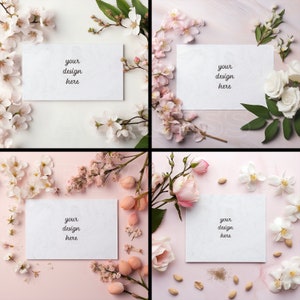 PNG & PSD Sammlung Bundle Einladungskarte Mockups Ereigniskarten 16: 9 Partyblumen Feierkarten 1