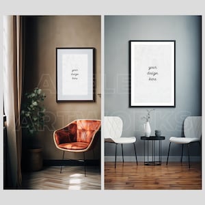 PNG & PSD PREMIUM Bundle Living Room Mockups Indoor Modern Design Interior Home Decor Room Mockup Template Frame Canva Design 6