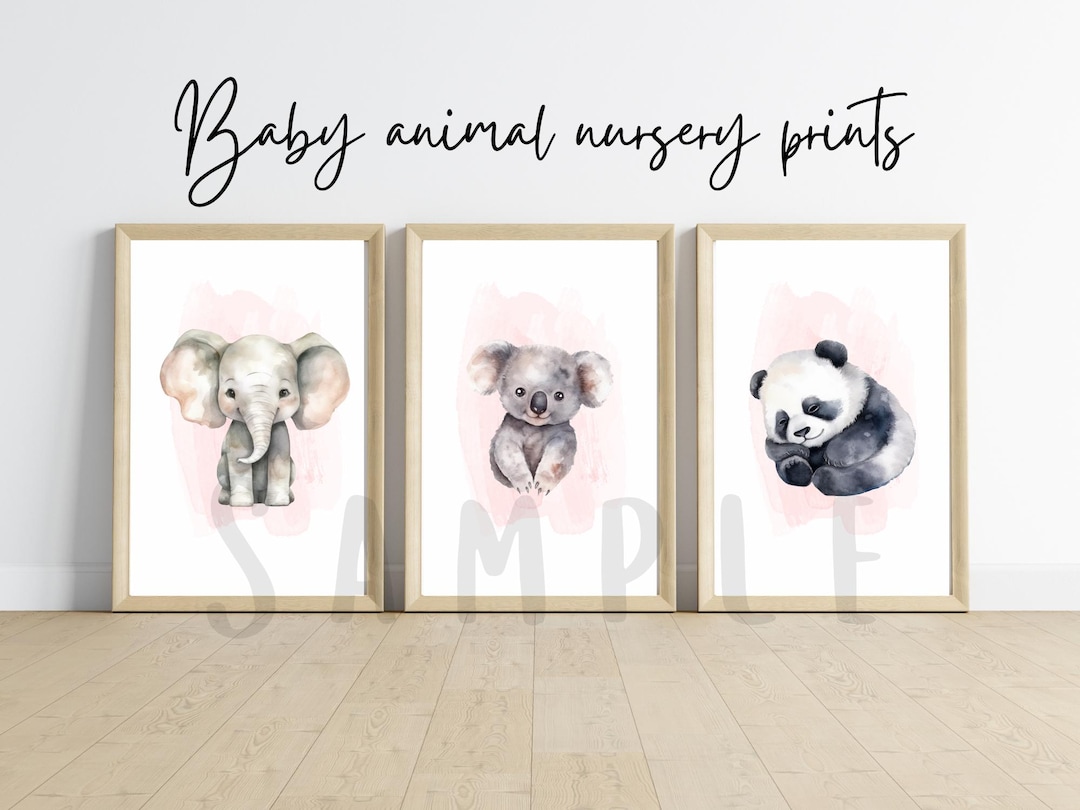 Watercolor Baby Animal Nursery Wall Art - Etsy