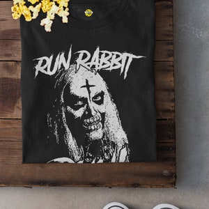 Halloween Otis B. Driftwood - Run Rabbit Run Graphic Short Sleeve T-Shirt - Retro Horror Icon Tee, House of 1000 Corpses, Devil's Rejects