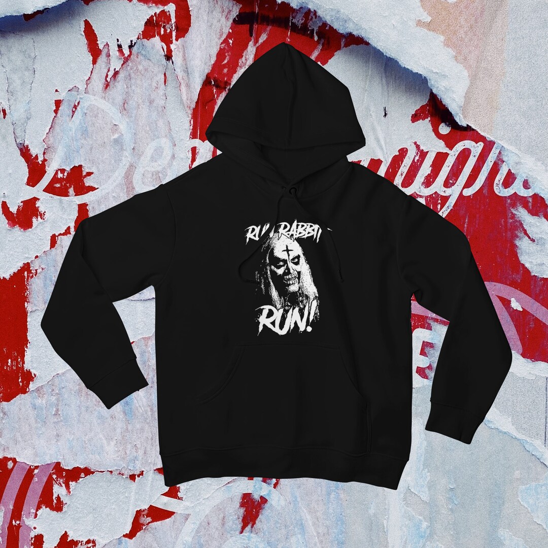 Halloween Otis B. Driftwood, Run Rabbit Run Graphic Hoodie, Retro Horror Icon Sweatshirt, House