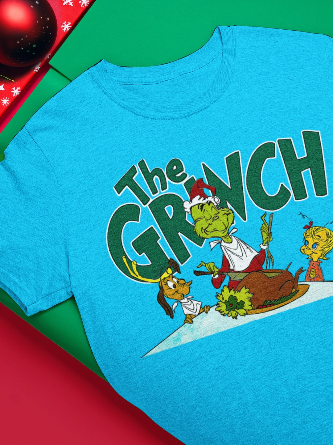 The Grinch Cartoon Tshirt the Grinch Christmas Table Tshirt - Etsy