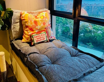 Window Seat Cushion, Bench Cushion, Floor Cushion, Reading Nook