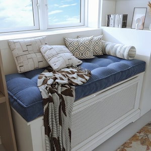 Linen Bench Cushion, Custom Cushion, Window Seat Cushion