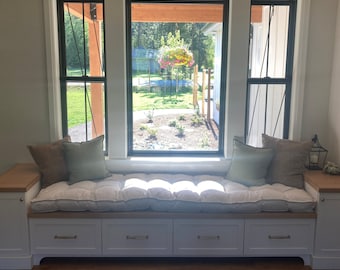 Window Seat Cushion, Custom Cushion Indoor, Bench Reading Nook Cushion, Bench Seat Cushion