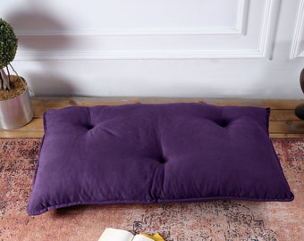 Custom Window Bench Cushion, Velvet Meditation Floor Cushion, French Style Reading Nook Cushion