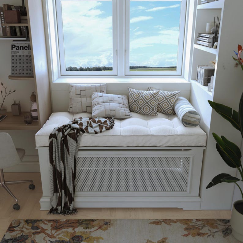 French Style Linen Window Seat Cushion