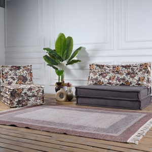 Customizable Floor Seating Set, Double Floor Coach. Custom Sofa Bed.
