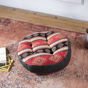 Round Floor Cushion, Large Floor Cushion, Meditation Cushion, Yoga Pillow