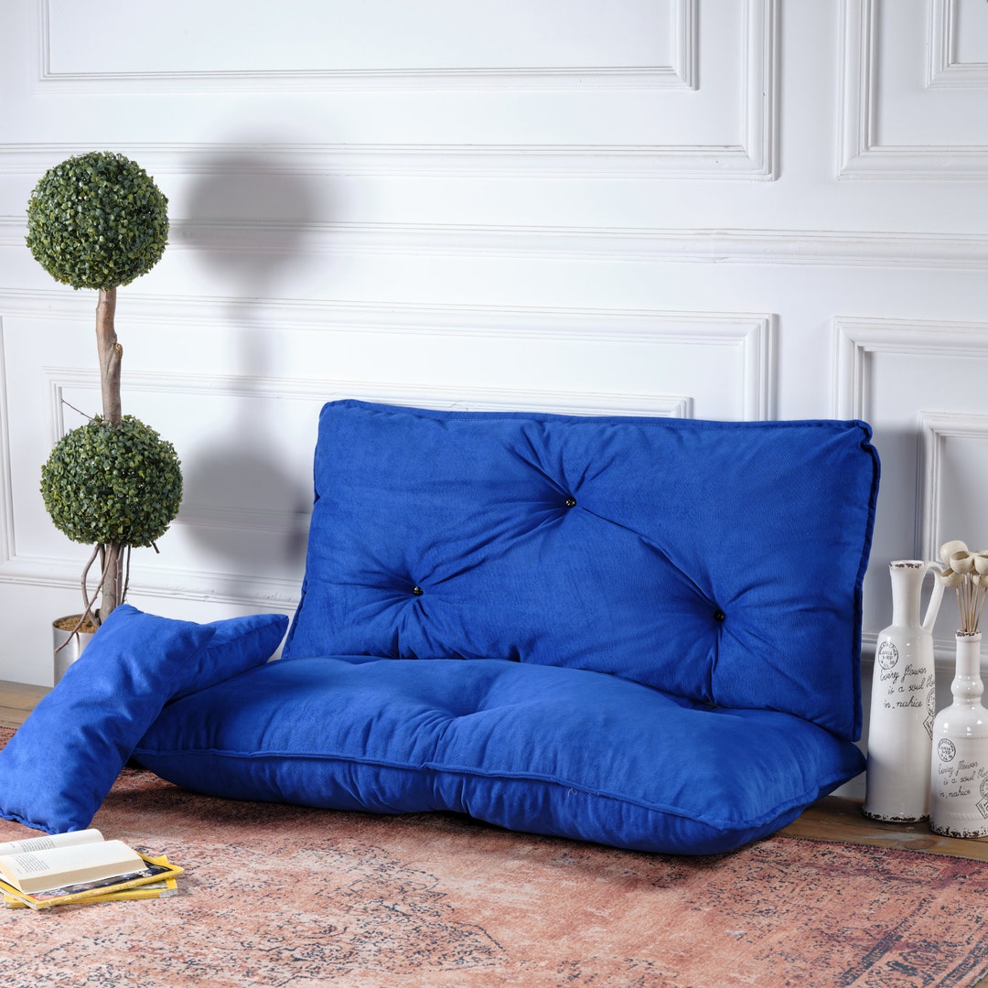 Blue Floor Cushion Seating Custom Cushion for Window Seat Etsy