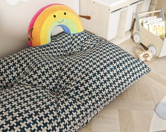 Custom Kids Floor Cushion, Window Seat Cushion, Linen Reading Nook Cushion
