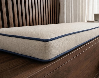 Custom Bench Cushion, Window Seat Cushion, Foam Bench Cushion, Indoor Bench Cushion, Custom Bay Window Cushion
