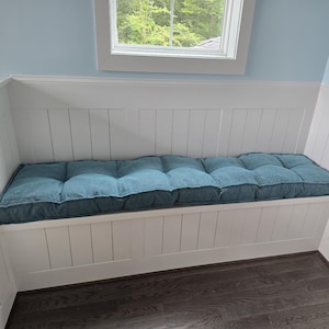 Linen Bench Cushion, Reading Nook Cushion, Window Seat Cushion